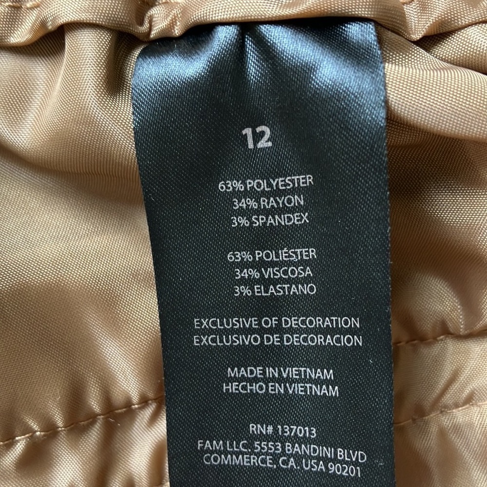 Banana Republic Camel Brown Straight Leg Ankle Slacks Size 12 - Picture 10 of 10